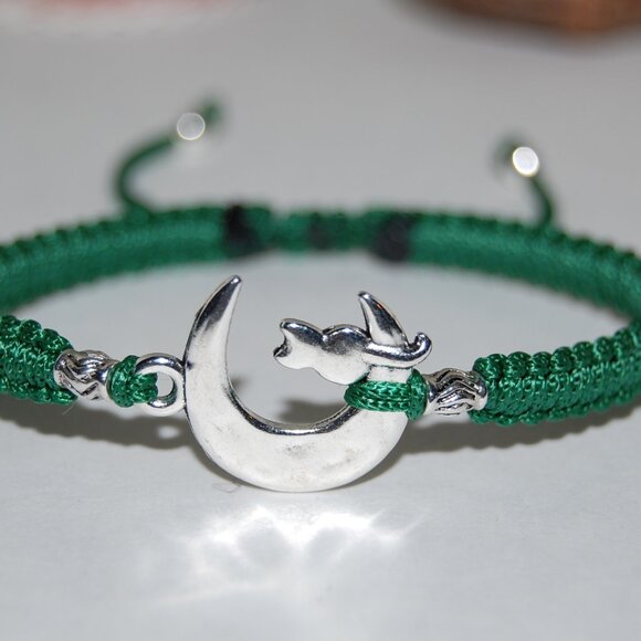 Moon Cat Bracelet,Drawstring Bracelet,Moon Bracelet - Picture 2 of 2